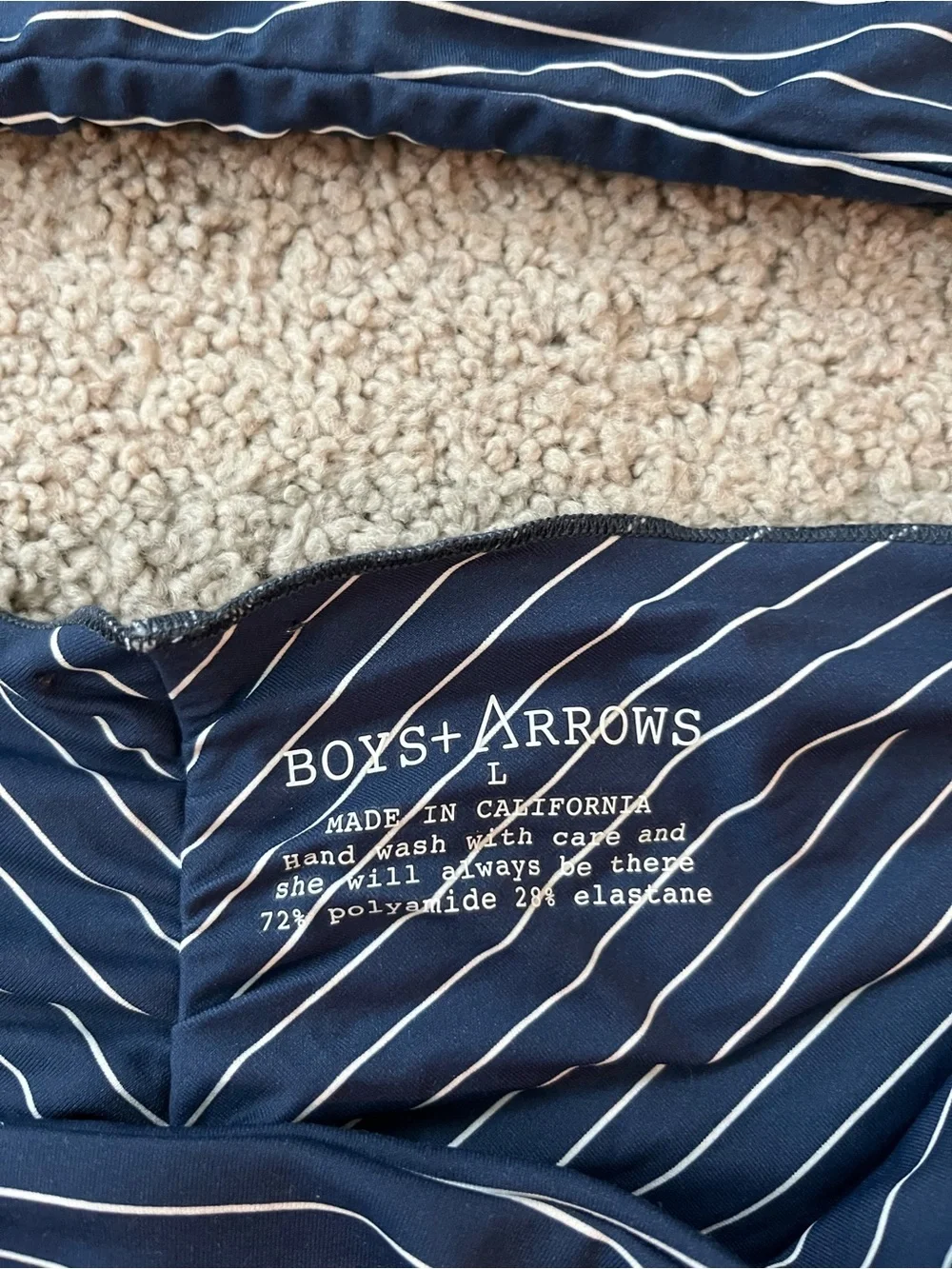 Boys + Arrows Navy and White Striped Bikini Set - Picture 5 of 6